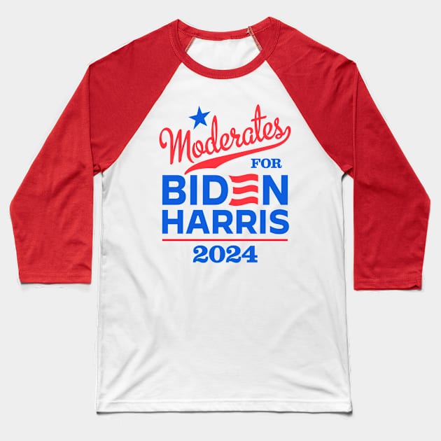 Moderates For Biden 2024 Baseball T-Shirt by MotiviTees